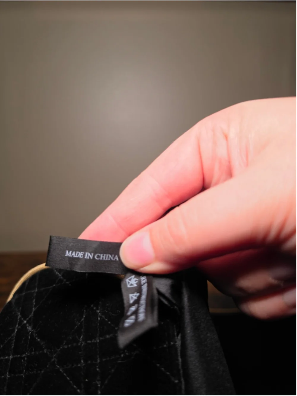 Dior Black Gold Velvet Quilted Cosmetic Bag
